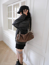 belt suede shoulder bag