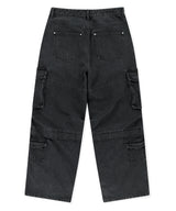 ワイドカーゴデニムパンツ (BLACK)