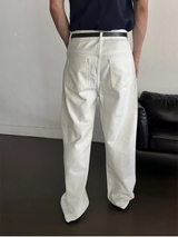 [4SEASON] ベーシックセミワイドデニムパンツ(3color)