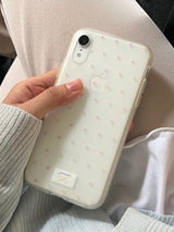 dot phonecase 半透明ドット柄ケース ベビーピンク