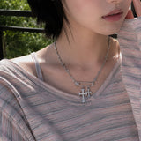 クロスクリップスデコレーテッドストリートY2Kファッションデイリーネックレス