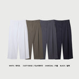 LMN リエスディープワンタックバックバンディングウールワイドスラックス(4 colors)