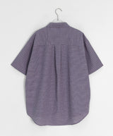 [unisex] ナユヒパープル半袖チェックシャツ