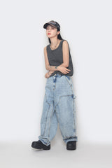 ニットウェアオーバーサイズスリーブレスTシャツ