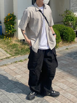 シルバーグレーナイロンカーゴバルーンパンツ　２色