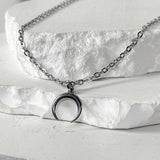 ss-Reverse Moon chain necklace_silver