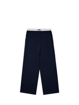 (Unisex) エッセンシャルストレッチフィットロングスリーブパジャマセット　ネイビー