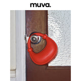 muva.オリジナル ニッチ デザイン ハンドバッグ ビーズ レッド ミニ ムーン ショルダーバッグ