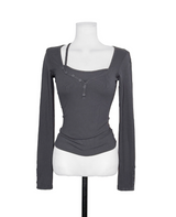 elver slim layer button tee