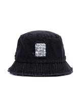 BBD Ripped Custom Disorder Patch Denim Bucket Hat (Black)
