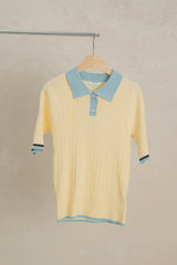 [MADE] Lemon and Blue Collar Short Sleeve Knit FREE