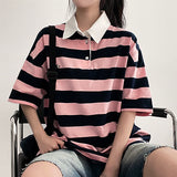Eternal Badge Button Collar Short Sleeve Tee