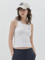 KIRSH PLAIN SLIM FIT SLEEVELESS - WHITE