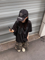 hip patch camo bermuda pants