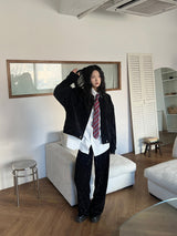 [UNISEX]ベロア オーバーフィット 長袖カーディガンジャケット(3 colors)