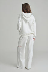 NYC hooded zip-up, Ivory