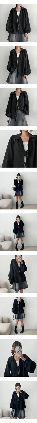 D-Roasted Wrap Collar Blouse (2 colors)