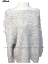 Angora wide shoulder loose fit knitwear