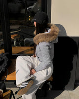 [ORIGINAL] POE Fur Hood 2-Way Zip-Up Hoodie