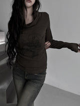 melt drape neck slim T (3color)
