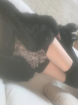 Katsumi Loose-Fit Fur Cardigan (Black)