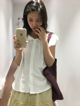 クルー ピンタック ブラウス (3color)
