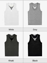 Layered Henley Tank Top