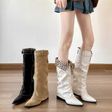 Leopard Flip Two-way Western High Long Boots