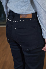 バックスタッドブーツカットパンツ (ブラック/4size)