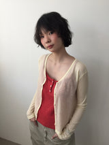 フレンチパンチードボタンスリーブレストップ (4color)