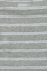 クロップ ストライプ Tシャツ、グレー