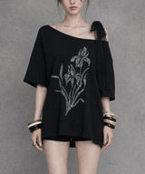 アイリスレースリボンTシャツ #Black(黑)