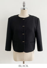 Luman Three Quarter Crop Tweed Jacket