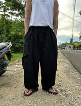 [UNISEX] リネンカーゴバルーンワイドパンツ