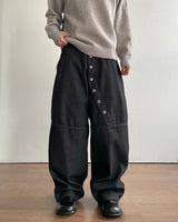 Obi Button Denim Pants