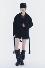 アンバーベルトダブルコート black