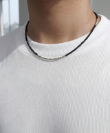 Men’s black beaded necklace_CLEF CHORD CHARM NEC
