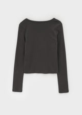 [B-BASIC] スタンダードブラッシュスクエアネック長袖Tシャツ (2SIZE)