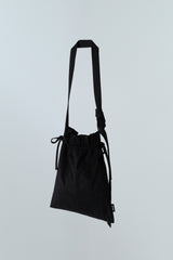 SUEDE STRING SHOULDER BAG - BLACK