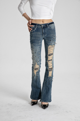 SEXXDEVIL Spikes Snake Shadow Denim