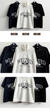 Riven Half Zip-Up Anorak Short Sleeve T-shirt