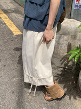 26SS★ [BAONHAUS] Loenin Cotton Strap Bermuda Pants
