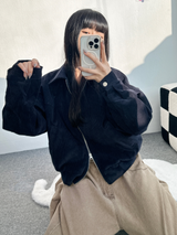 カラーコーデュロイガーデン2ウェイパディングジャンパー💙💛 - 2 カラーズ