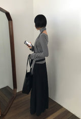 FLUID PLEATS LONG SKIRT