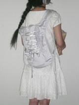 Lace up backpack _ Grey
