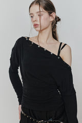 JENNIE BUTTONED TOP (SS ver.) black