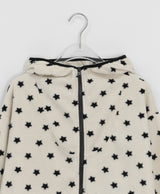 Deol Color Matching Printing Fleece Hood Zip-Up Jumper