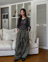 ノイシースルーリブスリムロングスリーブ