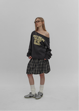 [MADE] Ritz Boat Neck Printed Long Sleeve Tee