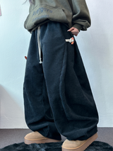 トッポッキユニークスナップバルーンコーデュロイロングパンツ 🤍🤎🧸🖤2カラー